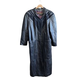 Charlebois Furs Vintage Leather And Suede 80s Coat, Women's XL